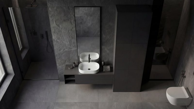 TBaño negro vista top